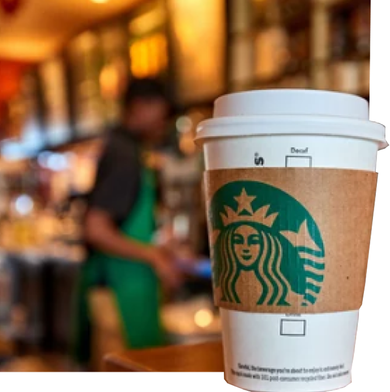 A Starbucks coffee cup