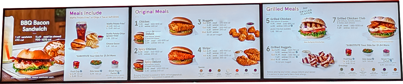 A menu
